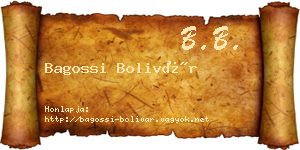 Bagossi Bolivár névjegykártya